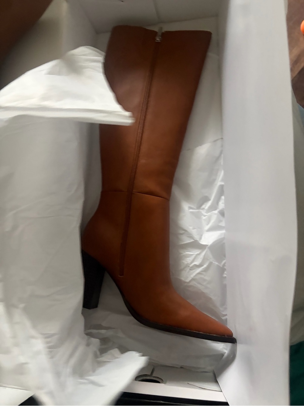 Nine West Tall Pointed Toe Over-the-Knee Boot in Chestnut